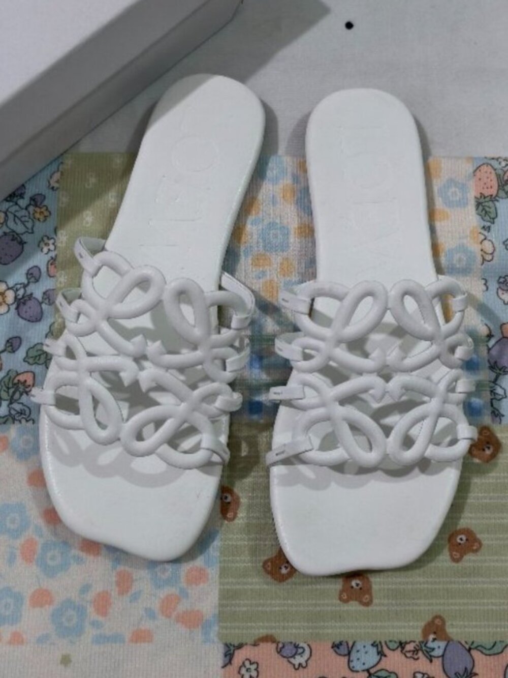 Loewe White Slippers